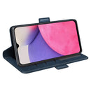 For Samsung Galaxy A33 5G Dual-side Magnetic Leather Case with Holder & Card Slots & Wallet(Dark Blue)