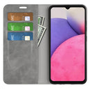 For Samsung Galaxy A33 5G Retro-skin Magnetic Leather Case with Holder & Card Slots & Wallet(Grey)