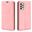 For Samsung Galaxy A33 5G Retro-skin Magnetic Leather Case with Holder & Card Slots & Wallet(Pink)