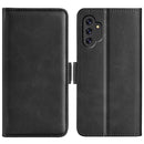 For Samsung Galaxy A13 4G Dual-side Magnetic Buckle Horizontal Flip Leather Case with Holder & Card Slots & Wallet(Black)