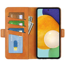 For Samsung Galaxy A13 4G Dual-side Magnetic Buckle Horizontal Flip Leather Case with Holder & Card Slots & Wallet(Yellow)