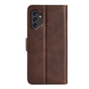 For Samsung Galaxy A13 4G Dual-side Magnetic Buckle Horizontal Flip Leather Case with Holder & Card Slots & Wallet(Brown)