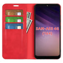 For Samsung Galaxy A03 164mm Retro-skin Magnetic Leather Case with Holder & Card Slots & Wallet(Red)
