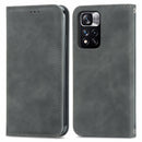 For Xiaomi Redmi Note 11 Pro China /11 Pro+ Retro Skin Feel Magnetic Horizontal Flip Leather Case(Grey)