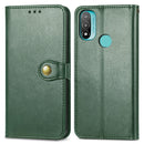 For Motorola Moto E20 Retro Solid Color Buckle Leather Phone Case(Green)