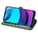 For Motorola Moto E20 Retro Solid Color Buckle Leather Phone Case(Green)