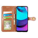For Motorola Moto E20 Retro Solid Color Buckle Leather Phone Case(Brown)