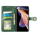 For Xiaomi Redmi Note 11 Pro / 11 Pro+ Retro Solid Color Buckle Leather Phone Case(Green)