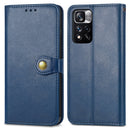 For Xiaomi Redmi Note 11 Pro / 11 Pro+ Retro Solid Color Buckle Leather Phone Case(Blue)