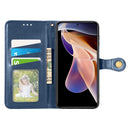 For Xiaomi Redmi Note 11 Pro / 11 Pro+ Retro Solid Color Buckle Leather Phone Case(Blue)