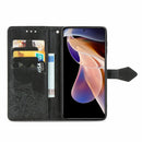 Mandala Flower Embossed Flip Leather Phone Case For Xiaomi Redmi Note 11 Pro / 11 Pro+(Black)