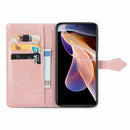Mandala Flower Embossed Flip Leather Phone Case For Xiaomi Redmi Note 11 Pro / 11 Pro+(Rose Gold)
