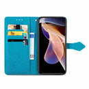 Mandala Flower Embossed Flip Leather Phone Case For Xiaomi Redmi Note 11 Pro / 11 Pro+(Blue)