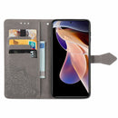 Mandala Flower Embossed Flip Leather Phone Case For Xiaomi Redmi Note 11 Pro / 11 Pro+(Grey)