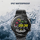 N58 IP67 1.28 inch Touch Color Screen Smart Watch(Leather Black)