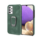 Ring Holder PU Phone Case For Samsung Galaxy A32 5G / M32 5G(Dark Green)