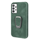 Ring Holder PU Phone Case For Samsung Galaxy A32 5G / M32 5G(Dark Green)
