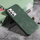 Ring Holder PU Phone Case For Samsung Galaxy A32 5G / M32 5G(Dark Green)
