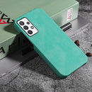 Ring Holder PU Phone Case For Samsung Galaxy A32 5G / M32 5G(Mint Green)