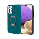Ring Holder PU Phone Case For Samsung Galaxy A32 5G / M32 5G(Cyan)