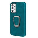 Ring Holder PU Phone Case For Samsung Galaxy A32 5G / M32 5G(Cyan)