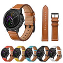 For Huawei Watch GT3 46mm / Watch GT Runner First Layer Leather Sewing Thread Watch Band (Black)