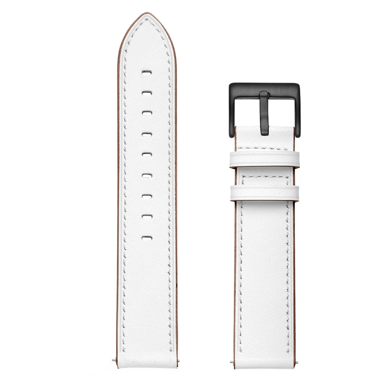 For Huawei Watch GT3 42mm / Watch GT2 42mm First Layer Leather Sewing Thread Watch Band (White)