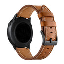 For Huawei Watch GT3 42mm / Watch GT2 42mm First Layer Leather Sewing Thread Watch Band (Brown)