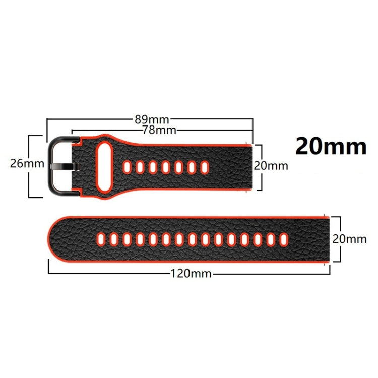 For Huawei Watch GT 3 42mm / Watch GT 2 42mm TPU +Lychee Pattern Leather Watch Band(Black)