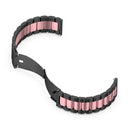 For Huawei Watch GT Runner / Watch GT 3 46mm Three Bead Stainless Steel Watch Band (Black Pink)