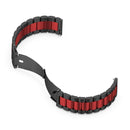 For Huawei Watch GT Runner / Watch GT 3 46mm Three Bead Stainless Steel Watch Band (Black Red)