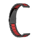 For Huawei watch GT 3 42mm / Watch GT 2 42mm Three Bead Stainless Steel Watch Band (Black Red)