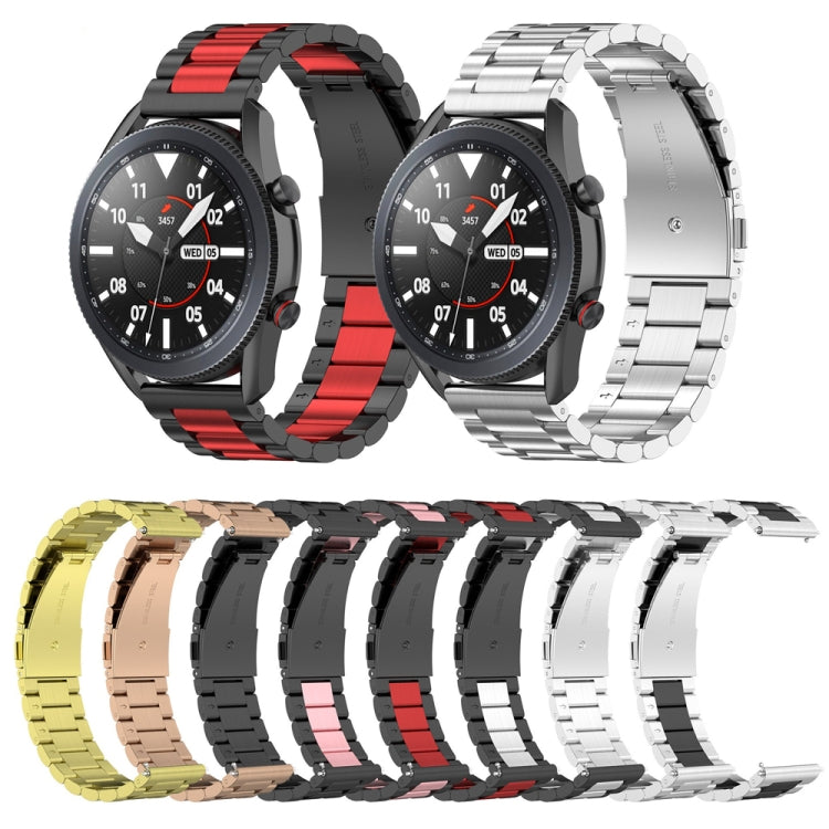 For Huawei watch GT 3 42mm / Watch GT 2 42mm Three Bead Stainless Steel Watch Band (Red)