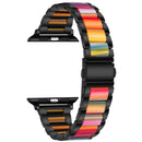 Metal + Resin Watch Band For Apple Watch Series 7 41mm / 6&SE&5&4 40mm / 3&2&1 38mm(Black Color)