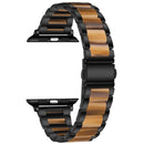 Metal + Resin Watch Band For Apple Watch Series 7 41mm / 6&SE&5&4 40mm / 3&2&1 38mm(Black Brown)