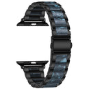 Metal + Resin Watch Band For Apple Watch Series 7 45mm / 6&SE&5&4 44mm / 3&2&1 42mm(Black Blue)