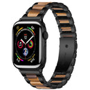 Metal + Resin Watch Band For Apple Watch Series 7 45mm / 6&SE&5&4 44mm / 3&2&1 42mm(Black Brown)