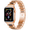Metal + Resin Watch Band For Apple Watch Series 7 45mm / 6&SE&5&4 44mm / 3&2&1 42mm(Rose Gold Brown)