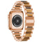Metal + Resin Watch Band For Apple Watch Series 7 45mm / 6&SE&5&4 44mm / 3&2&1 42mm(Rose Gold Brown)