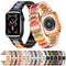 Metal + Resin Watch Band For Apple Watch Series 7 45mm / 6&SE&5&4 44mm / 3&2&1 42mm(Rose Gold Brown)