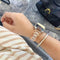 Metal + Resin Watch Band For Apple Watch Series 7 45mm / 6&SE&5&4 44mm / 3&2&1 42mm(Rose Gold Brown)
