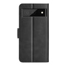 For Google Pixel 6a Dual-side Magnetic Buckle Leather Phone Case(Black)