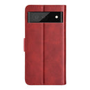 For Google Pixel 6a Dual-side Magnetic Buckle Leather Phone Case(Red)