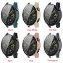 For Huawe Watch GT 3 46mm Shockproof PC Case with Tempered Glass Film(Rice White)