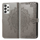 For Samsung Galaxy A33 5G Mandala Flower Embossed Leather Case(Grey)