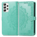 For Samsung Galaxy A33 5G Mandala Flower Embossed Leather Case(Green)