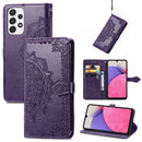 For Samsung Galaxy A33 5G Mandala Flower Embossed Leather Case(Purple)