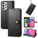 For Samsung Galaxy A33 5G Solid Color Leather Buckle Phone Case(Black)
