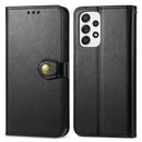 For Samsung Galaxy A33 5G Solid Color Leather Buckle Phone Case(Black)