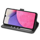 For Samsung Galaxy A33 5G Solid Color Leather Buckle Phone Case(Black)